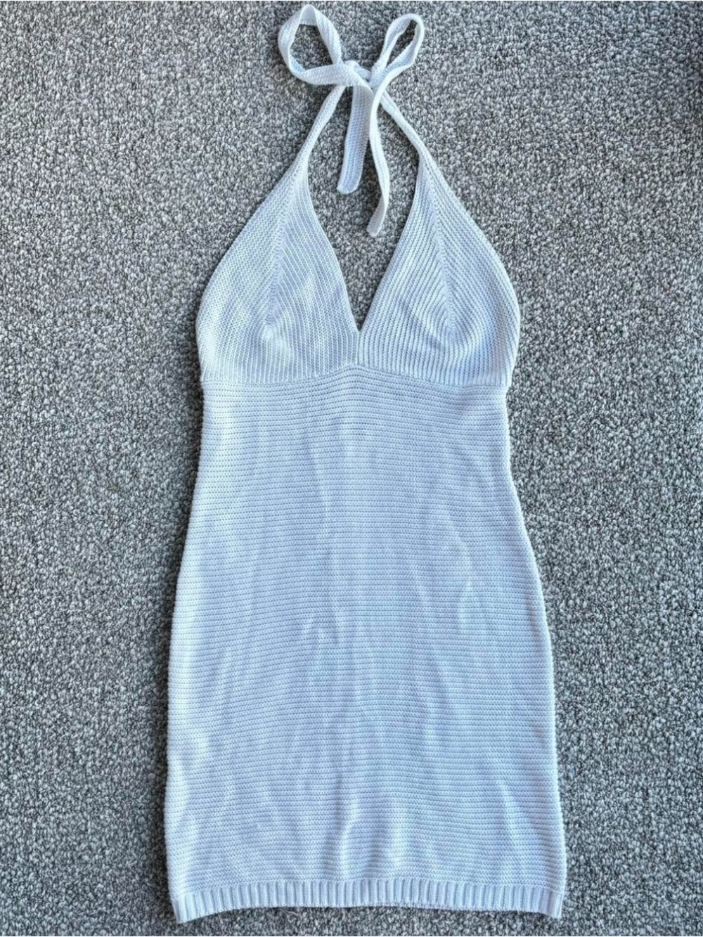 wild fable White Halter Knit Mini Dress